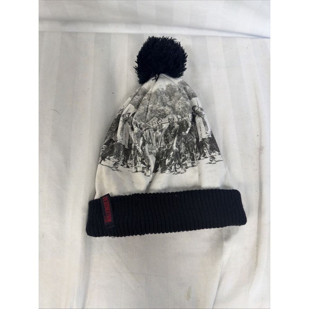 Zombie Graphic Walking Dead Beanie With Top Puff.